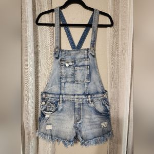 Distressed Overall Shorts